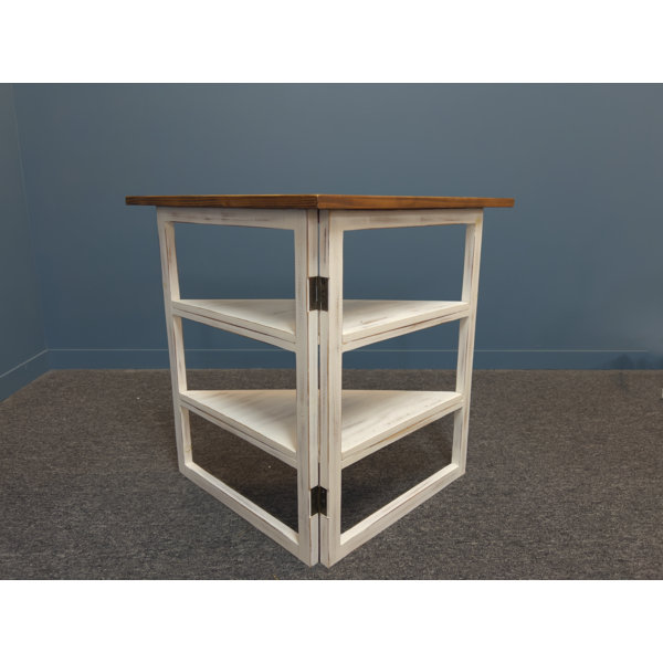 Gracie Oaks Miculek 24'' Tall Solid Wood Triangle Coffee Table